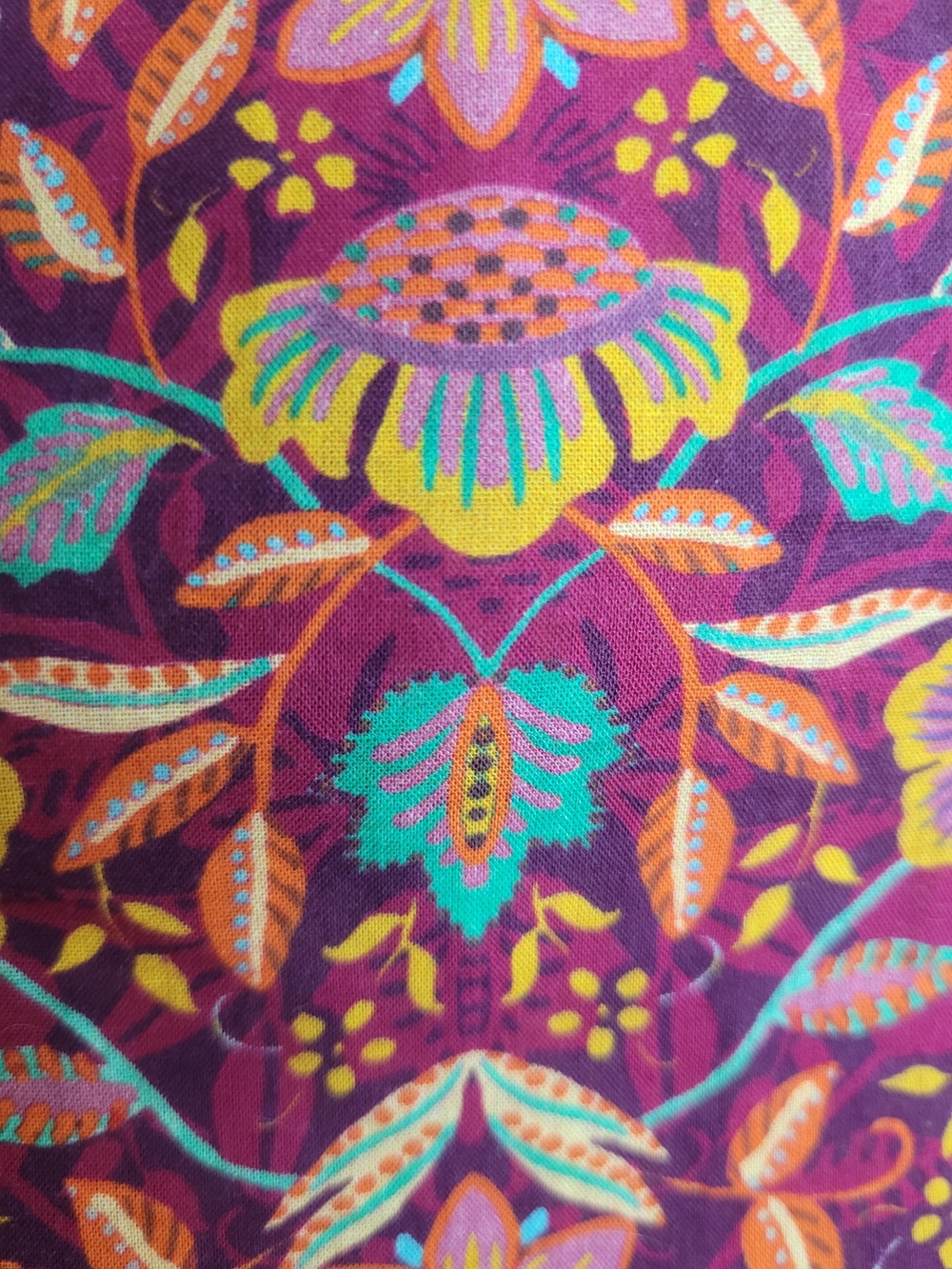 Sundance Floral Button-Front Shirt in Purple Yellow/orange and Teal - Picture 11 of 16
